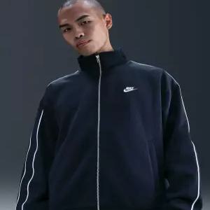 NIKE 나이키 스포츠웨어 클럽 오버사이즈 니트 트랙 재킷 M 옵시디언 화이트