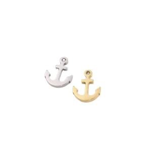 스테인레스 스틸  앵커 참 펜던트  DIY 목걸이 귀걸이 팔찌  언페이드 2 가지 색상    14x10mm  10 개