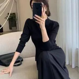 이쁘다요 하객룩 셔링소매 여성 원피스 롱 하이