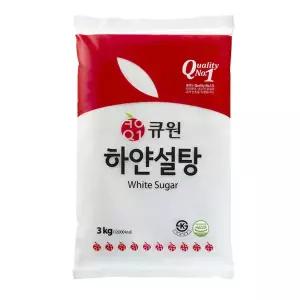 큐원 하얀설탕 3kg 8개입 삼양 정백당 백설탕 흰설탕 매실 담금주가마랑