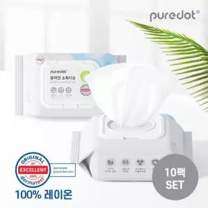 퓨어닷 [피부에도 안전한]NEW 소독티슈 10팩세트 팩당 30매)