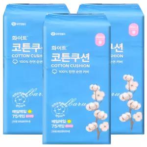 화이트 코튼쿠션 팬티라이너 롱 75매 x3개 / 화이트 순한순면 라이너 리뉴얼