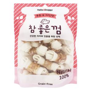 헬로도기 참좋은 강아지밀크껌 우유치킨껌 오래먹는간식 15개입