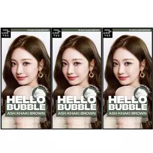 미쟝센 헬로버블 7K애쉬카키브라운 x3개 염색약 은은한 카키빛