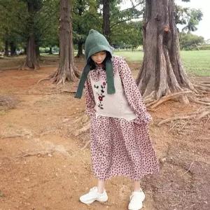 플라워패턴 프릴 빅카라 오버핏롱원피스n927