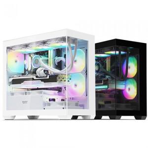 다크플래쉬 darkFlash DS900M RGB 강화유리 (화이트) PC케이스(M-ATX) / 미니타워