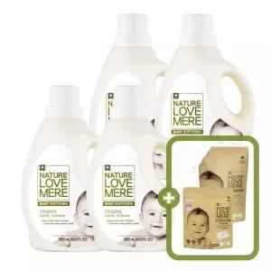 네이쳐러브메레 아기섬유유연제 용기형 1800ml 4개 + [GIFT] 아기 캡슐세제 10개입 1팩+오리지널향 세제리필 500ml 1팩