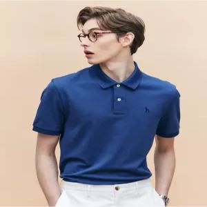 헤지스 남성 25SS [링클프리] 다크블루 반팔 피케 티셔츠 HZTS5B403B3