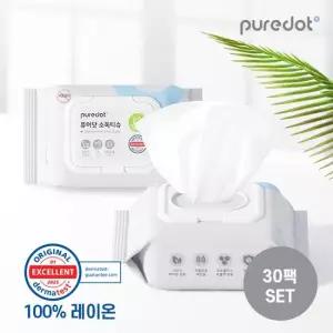 퓨어닷 [피부에도 안전한] 소독티슈 10+20팩세트 팩당 30매)
