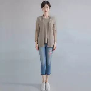 [롯데백화점]모라도 24년 봄 여름 중년 여성 망사 숄 주름 오픈 가디건RNM8CD410F-CC