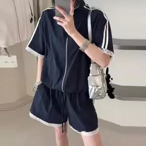 [유어하젤] 릴라 바스락 후드 집업 반바지 세트_M4032