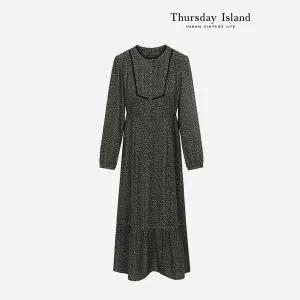 [Thursday Island] 레이스 믹스 롱 원피스(T236MOP546W)