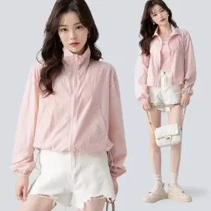 여름 경량바람막이 숏 크롭 카라 바람막이 바스락 바스락점퍼 숏야상점퍼 (WFHNVX8)