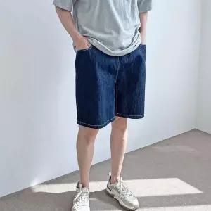 시원한 여름 린넨 청 남자 데일리 밴딩 팬츠 반바지