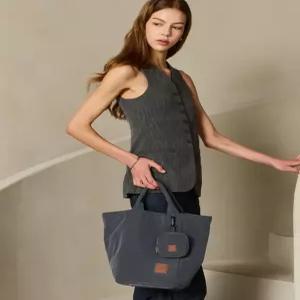 닥스 액세서리 26SS [EASY BAG]블루 체크 나일론 에코 토트백 DBBA6EG53B1
