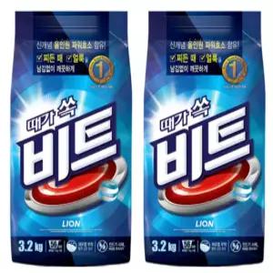 비트 분말세제 일반용 리필, 3.2kg, 2개