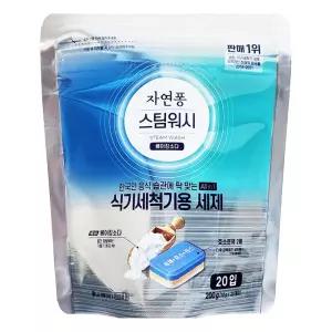 자연퐁 스팀워시 식기세척기용 베이킹소다 세제 10g 20개입 x 1개
