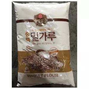 (3kg) 중력밀가루 1등(백설)/부침용/가정용/중력분/요리용/주방/업소용/식당/만두/수제비/제과제빵/반죽용