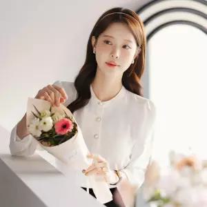 [시크라인] (~XXL까지) 코이첼 소매밴딩 셔링 블라우스 봄 가을 긴팔 하객룩 오피스룩 모임룩 격식룩 빅사이즈
