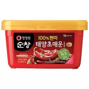 (1+1) 청정원순창 100% 현미 태양초 매운 고추장 골드, 2kg, 1개 2Set
