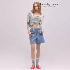 [Thursday Island] 아이스크림 플라워 자수 숏팬츠(T244MJE241W)