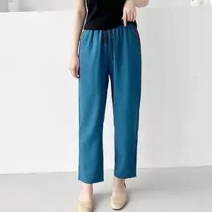 여성 인견 바지 데일리 밴딩 여름 여성 일자 바지 팬츠 웨어