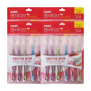 [메디안]애경 2080 센서티브 부드러운 초미세모 칫솔 6입 x4