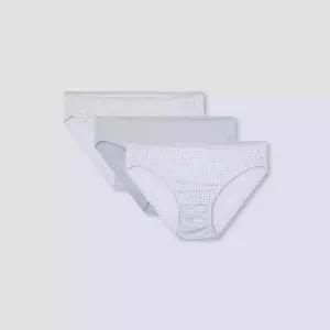 25 S/S 신상품 JAJU 여 코튼 체크 힙허거 팬티 3매 J41N901219