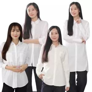 국내 생산 여성 화이트 흰색 아이보리 셔츠 남방 와이셔츠 기본 면접 오피스룩 출근룩