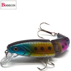 멀티 섹션 농어 하드 낚시 미끼 3D 눈 1PCS 크랭크베이트 미노우 Swimbait 가짜 인공 Wobblers 잉어 태클