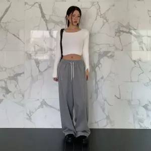 [하프클럽/]여성 절개 버튼 기모 벌룬 스타일 밴딩 바지