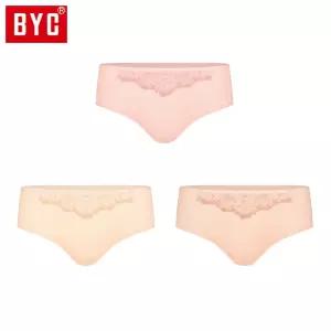 BYC 여성 베)면스판 미디 레이스 3매입 삼각팬티(26FWDOLR2237)