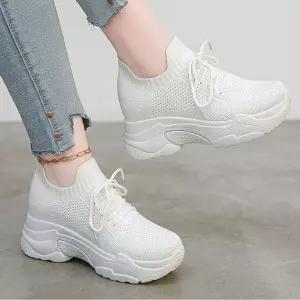 루미솔 메쉬 통기성 발편한 키높이 운동화 7.5cm 스니커즈 통굽 