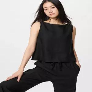 [매장정품] UNIQLO 리넨블렌드블라우스슬리브리스 E483890-000-00 2232585