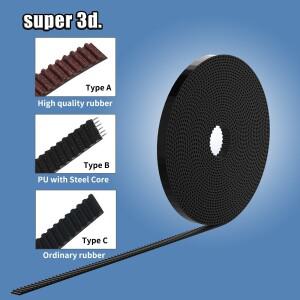GT2-6mm 오픈 타이밍 벨트 폭 6mm 10mm GT2 벨트 PU 스틸 코어 벨트 2GT 고무 동기 벨트 저먼지 3D 프린터