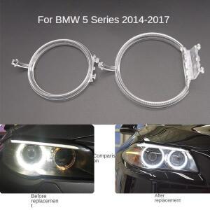 BMW 5 시리즈 F18 F10 2014-2017 DRL 라이트 가이드 플레이트, 튜브 헤드라이트, 주간 주행 엔젤 아이