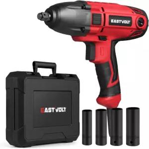 이스트볼트 800W 전기 충격 렌치 헤비 듀티 7.5암페어 유선 최대 토크 450 Ft-lbs 3400 RPM 호그 링 앤빌