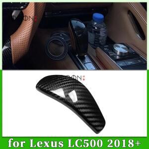 렉서스 LC500 500h V8 5.0 2018-2025용 드라이 카본 파이버 자동차 실내 센터 기어 변속 헤드 노브 패널 커