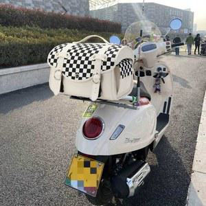 클래식 탑박스 슈퍼커브 빈티지 체커보드 사이드백 패턴 리어백
