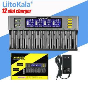 LiitoKala Lii-S12 12 슬롯 LCD 배터리 충전기, 리튬 이온 LiFePO4 Ni-MH Ni-Cd 9V 21700 20700 26650 1865