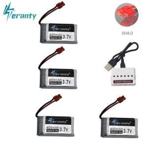 SYMA X15 X5A-1 X15C X15W RC 드론 헬리콥터 예비 부품용 3.7V 400mah 리포 배터리 및 충전기 3.7v 충전식
