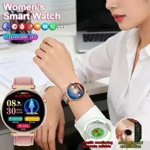 여성용 스마트워치 AMOLED 스크린 ECG 요산 SPO2 BP 심장 분석 음성 통화 스포츠 AI 다이얼