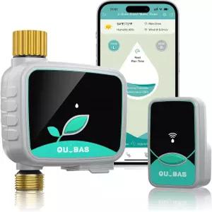 정원 호스용 QUOBAS WiFi 워터 타이머 앱 제어 및 우천 지연/자동/수동 3가지 모드의 드립 관개 수영장
