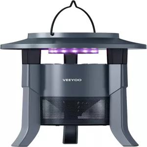 모기 덫 벌레 재퍼 실내 야외 LED 조명이 있는 플라이 트랩 선풍기 수면 및 타이머 모드 검은색