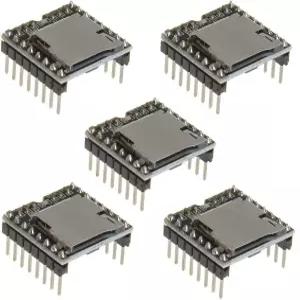 Anmbest 5PCS YX5200 DFPlayer 미니 MP3 플레이어 모듈 음성 디코딩 보드 아두이노용 TF 카드 U IO/시리얼