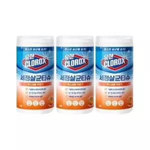 유한크로락스 청소세정티슈 오렌지 퓨전 75매 3개 572017