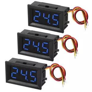 3팩 DC0100V 미니 전압계 전압 측정기 게이지 표시기 0.56인치 블루 LED 디지털 디스플레이 패널 차량 트럭