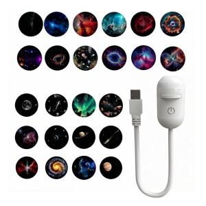 2-in-1 미니 갤럭시 스타 프로젝터 무드등 LED 별빛 하늘 분위기 조명 침실 수면 장식