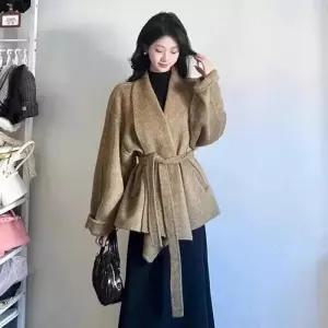 여성 하프 모직 울 벨티드 코트 가운 오리지널 퀄리티 모직코트 admr1