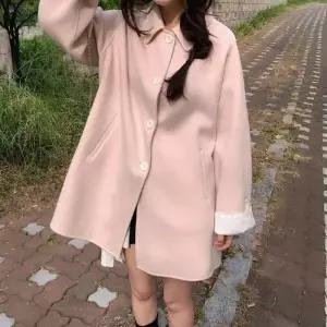 여성 하프 모직 코트 모직코트 부드러운 레이스 커프스 admr1